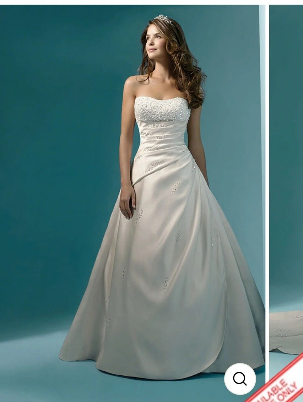 Alfred Angelo Strapless Beaded A-Line Wedding Gown